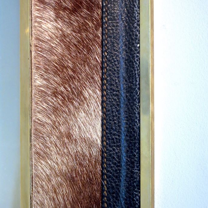 Mathieu Mategot - Horse Guard model mirror, brass, simili leather and fur, 1959 | MasterArt